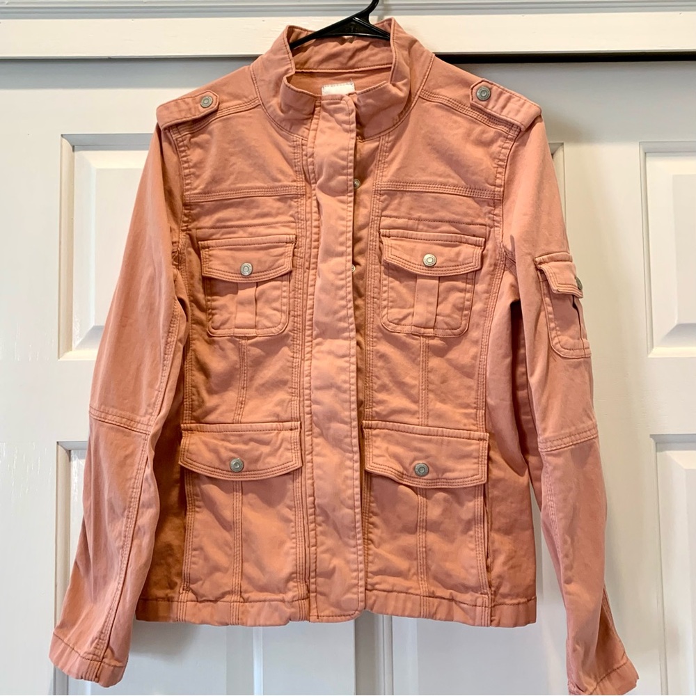Kensie Military style dusty rose /coral utility jacket, size Medium